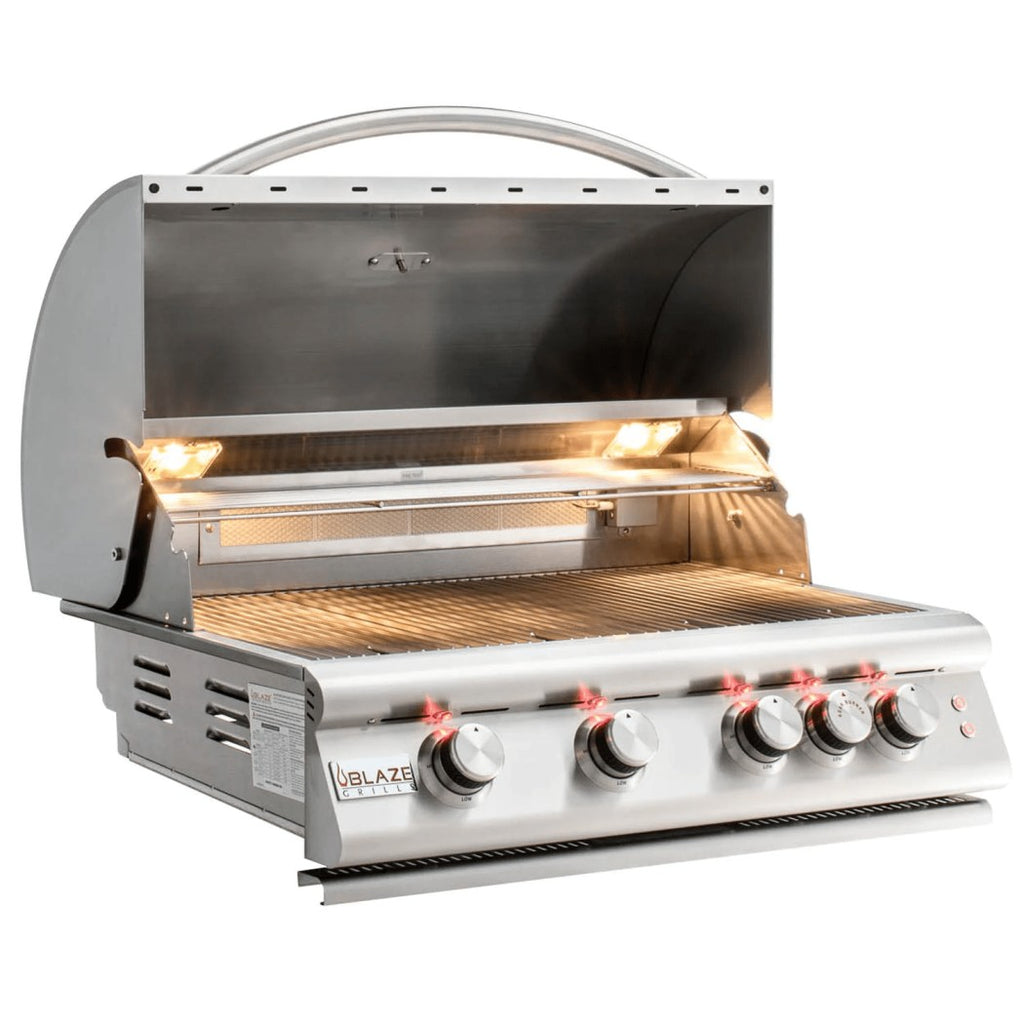 Blaze 32-Inches Built-In Grill Hood Open BLZ-4LTE2-LP-B