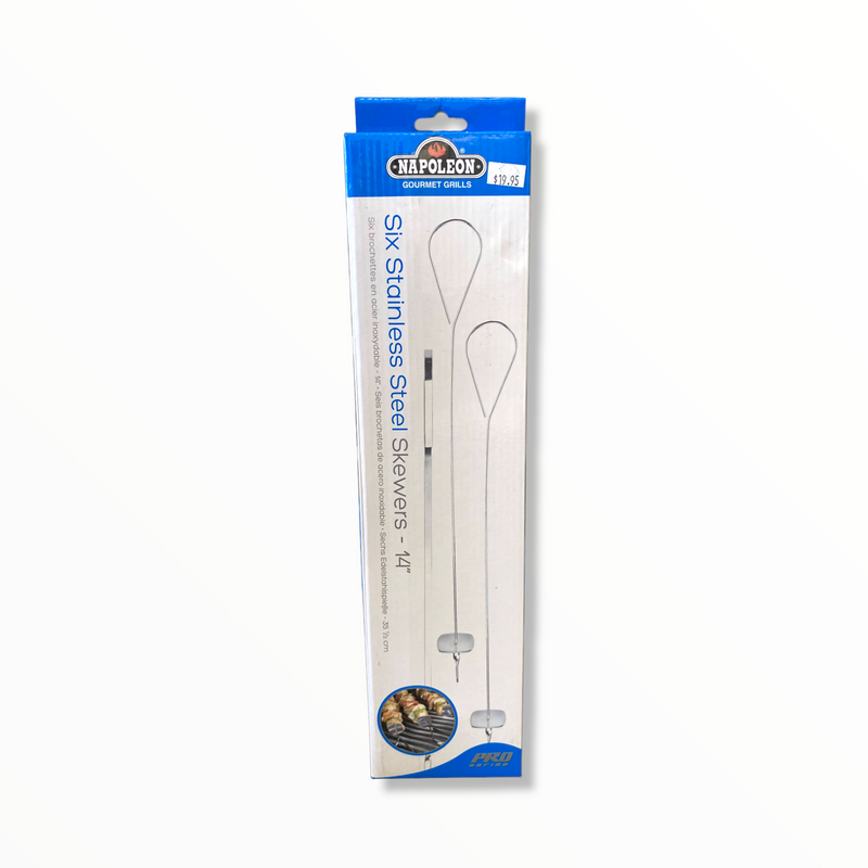 Napoleon 70016 Six Stainless Steel Skewers - 14" Pro Series – United Grills