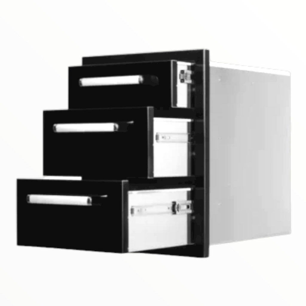Bonfire Triple Drawer Black