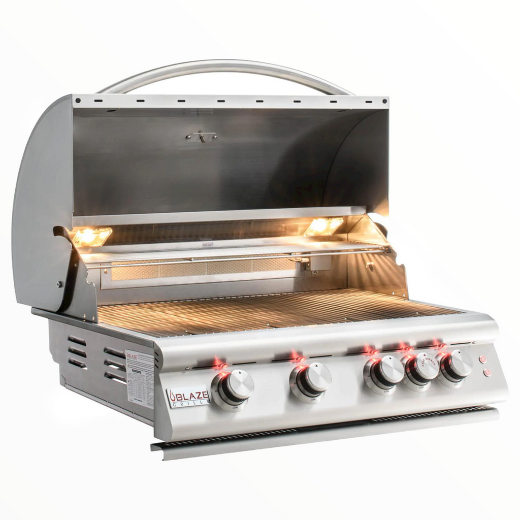 Blaze Premium LTE 32-Inch 4-Burner Built-In Propane Gas Grill With Rear Infrared Burner & Grill Lights - BLZ-4LTE2-LP