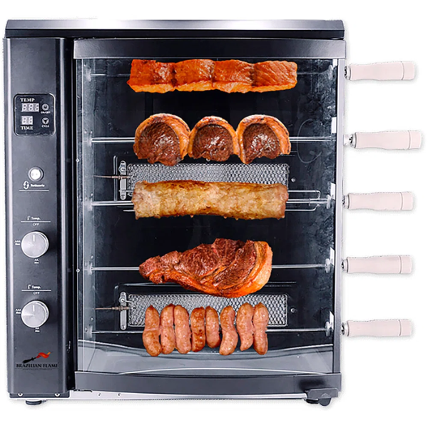 Brazilian Flame Rotisserie Gas Grill w/5-Skewers