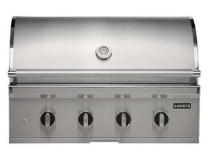 Coyote CL-Series 36-in 4-Burner Built-In Propane Grill w/ Lift-Assist Hood & Safety Valve