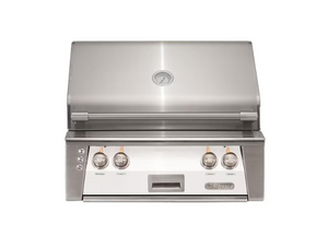 Alfresco 30-Inch Built-In Propane Grill With Rotisserie / White Matte