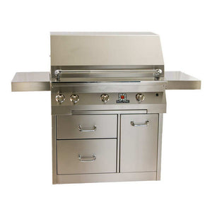 The Solaire 36-Inch Grill on a deluxe freestanding cart available in a built-in model and freestanding cart grill on unitedgrills.com