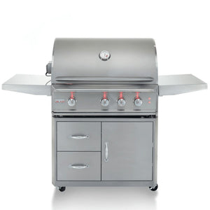 Blaze Professional LUX with Rear infrared burner 34-Inch Freestanding Cart Grill Hood Open BLZ-3PRO-LP-CB