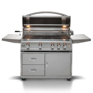 Blaze Professional LUX with Rear infrared burner 44-Inch Freestanding Cart Grill Hood Open BLZ-4PRO-LP-C