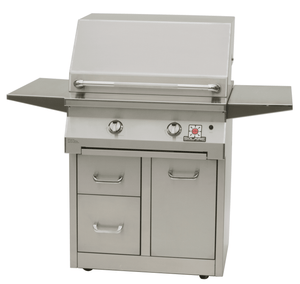 The Solaire 30-Inch Grill on a deluxe freestanding cart available in a built-in model and freestanding cart grill on unitedgrills.com