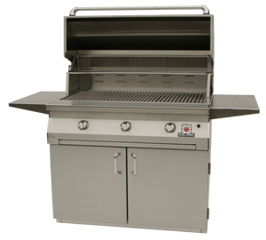 The Solaire 42-Inch Grill on a freestanding square cart available in a built-in model and freestanding cart grill on unitedgrills.com